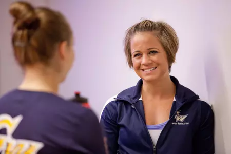 GW Sports Medicine graduate assistant Kelley Vargo has been teaching Colonials student-athletes the benefits of heightened nutrition to aid athletic performance.