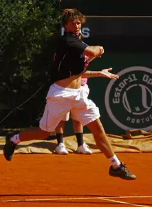 Freshman Francisco Dias defeated Purdue's Diego Acosta, 6-3, 6-2, Monday in the first qualifying round of the ITA All-American Men's Tennis Championships.