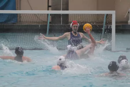 Senior goalkeeper Charlotte Schou moved into a tie for second at GW in career saves with 18 in Sunday's 12-4 victory over Mercyhurst at Charles E. Smith Center Pool.