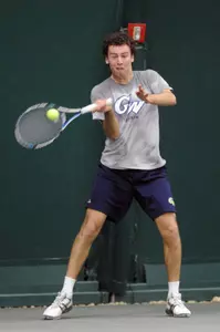 Sophomore transfer Alexander van Gils has made an immediate impact on the Colonials squad this season at No. 2 doubles.