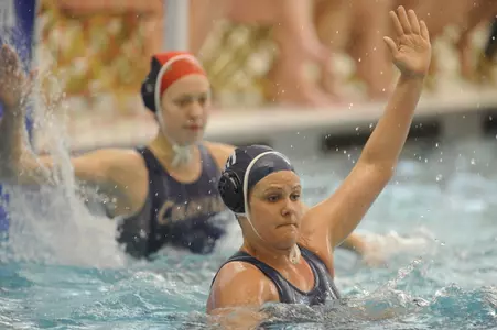 Senior goalkeeper Charlotte Schou made 11 saves and junior center Megan Walker netted three goals to lead GW to an 8-7 win over Mercyhurst at CWPA Easterns early Friday.