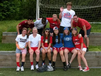 Members of the winning team of the 2011 GW SAAC kickball tournament. The event raised nearly $230 for Special Olympics DC.