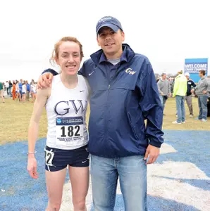 Beil with All-American Megan Hogan at the 2011 NCAA Championships.