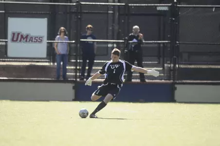 GW junior goalkeeper Brendan Lafferty has played 90 exhibition minutes without allowing a goal entering Thursday's final tune-up against Catholic at Mount Vernon at 5:00 pm.