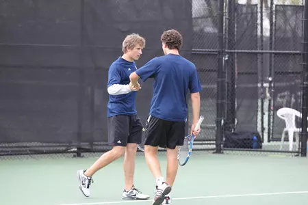 The fifth-seeded doubles pair of junior Ulrik Thomsen and senior Alexander van Gils advanced to the round of 16 with an 8-4 win over Georgetown.