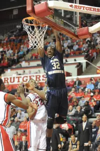 Senior Isaiah Armwood had three dunks among his eight field goals and team-high 18 points in Tuesday's 68-65 loss at Rutgers.