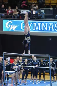 Kiera Kenney finished in a tie for first place on the uneven bars with a 9.725 last weekend at Pittsburgh.