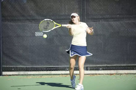 Senior Meg Tyner earned a No. 6 singles victory over Richmond on Thursday.
