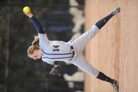 Freshman Chelsey Pedley picked up her first career victory from the mound after pitching her first complete game against Hampton on Tuesday.