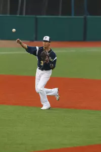 Senior Matt Murakami and the rest of the GW Baseball team will play on the new FieldTurf surface at Barcroft Park for the first time on Friday afternoon against La Salle.