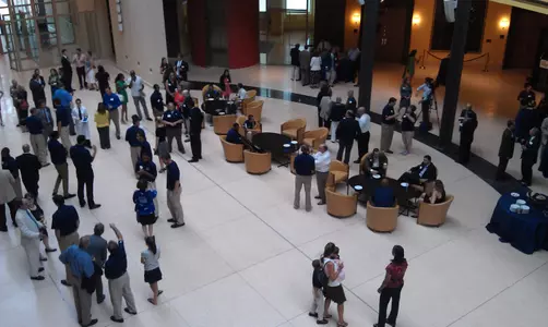 Nearly 100 Supporters joined the GW Men's Basketball players and coaching staff at the 'Arrivederci Colonials!' event at the Embassy of Italy on Wednesday evening.