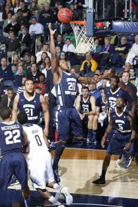 Senior Lasan Kromah came off the bench to lead GW in scoring with 12 points in Saturday's 71-56 loss at Xavier.