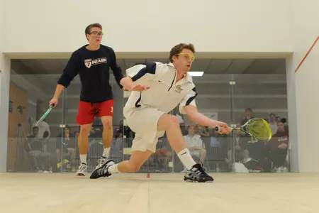 The Colonials host a trio of local opponents this weekend at the Matthew J. Grossman Squash Courts at Lerner Health & Wellness Center.