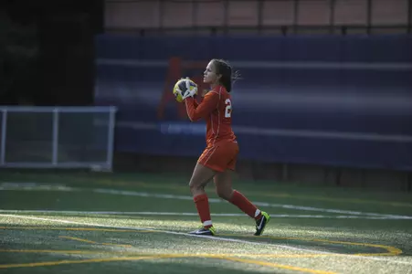 Senior goalie Nicole Ulrick and the GW defense have recorded four shutouts this season.