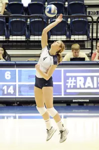 Landon Garvik led all players with 10 kills in GW's 3-0 loss at Duquesne on Friday.