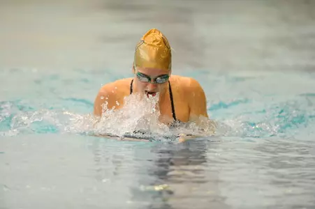Lauren Steagall set the GW 100-yard butterfly record as a freshman at the 2013 Atlantic 10 Championships.