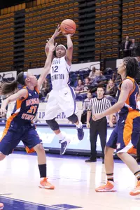 Danni Jackson became the seventh Colonial ever with 400 assists in her career.