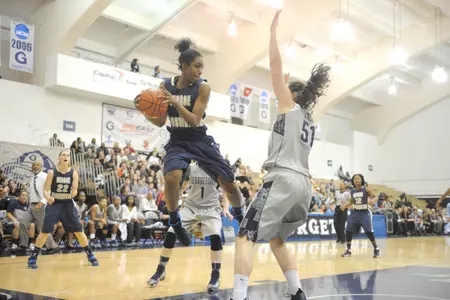 Caira Washington posted career highs of 15 points, 13 rebounds and three steals against Loyola.