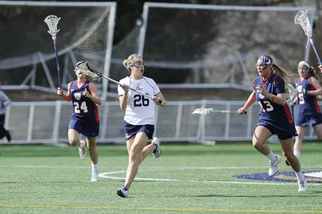 Senior Caitlyn O'Brien netted her first career goal in GW's 19-7 win over St. Bonaventure.