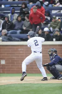 Senior Justin Albright finished 5-for-5 at the plate and drove in the winning run in GW's 10-9 extra-innings win over Towson on Wednesday.