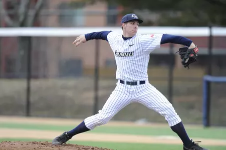 Junior Luke Staub carried a no-hitter into the sixth inning and went on to allow just two hits in eight shutout innings to lead the GW Baseball team past Dayton, 12-0, on Friday.