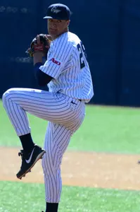Freshman Bobby LeWarne earned the win on the mound as the GW Baseball team swept Dayton with a 7-5 win on Sunday.