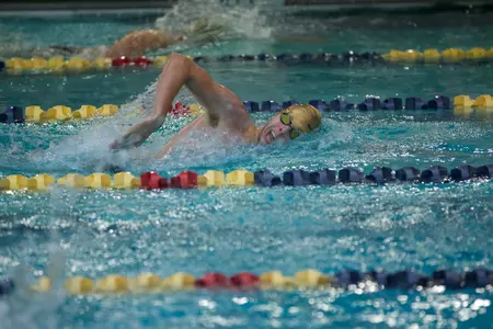 Freshman Liam Huffman won the 1,000 free on Saturday.