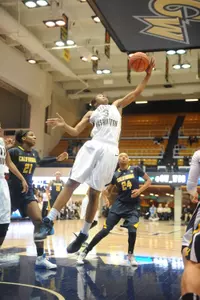 Caira Washington posted her second straight double-double and fourth of the season against George Mason.