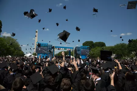 GW celebrates its 2014 commencement on the National Mall.