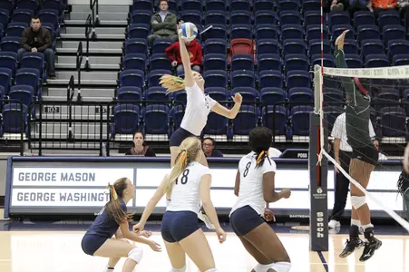 Senior Kelsey Newman totaled 16 kills as GW downed VCU, 3-2, on Friday night.