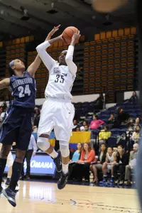 Jonquel Jones scored 18 points and made 9-of-10 shots at Towson.