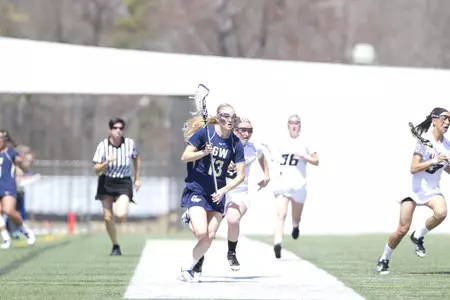 Senior co-captain Madison Pohle will anchor GW's defense this spring.