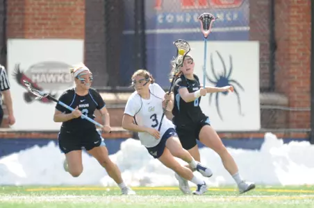 Junior Rachel Mia recorded a hat trick and won a team-high five draw controls against Mount St. Mary's on Wednesday.