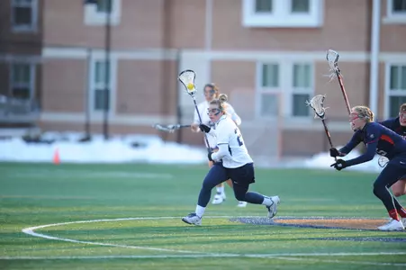 Sophomore Ellie Glasgow netted her first career hat trick in GW's 18-8 win over Mount St. Mary's.