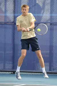 Freshman Julius Tverijonas won his second singles match of the weekend at UMBC on Sunday.