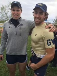 Matthew Coughlin (R) with his younger brother, Connor, at Sunday's race.