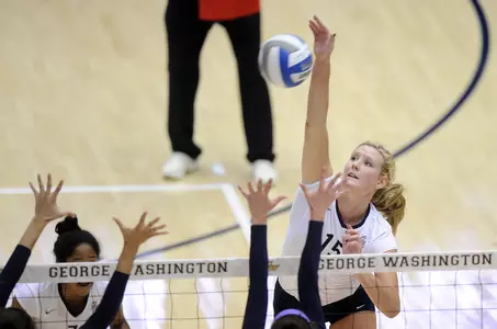 Senior Kelsey Newman was one of three GW players named to the All-Tournament Team at the GW Invitational this weekend.
