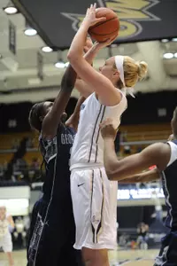 Kelli Prange recorded 11 points and seven rebounds at URI.