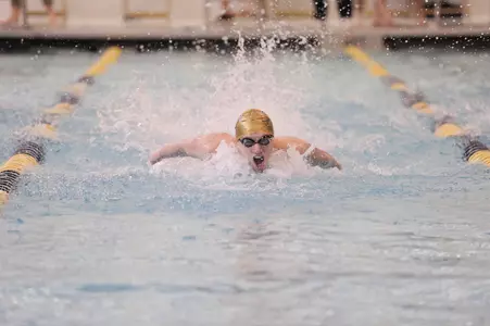 Senior Goran Koprivnjak placed first in the 200-yard butterfly in November's Patriot Invitational.
