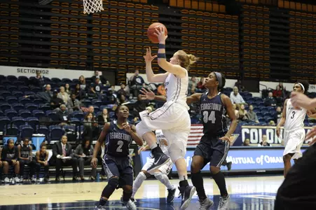 Sophomore Hannah Schaible tallied 14 points, six rebounds, four assists and three steals against Saint Joseph's on Wednesday.