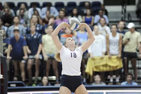 Senior Jordan Timmer posted her seventh double-double of the season with 44 assists and 13 digs in GW's 3-2 win over VCU on Friday.