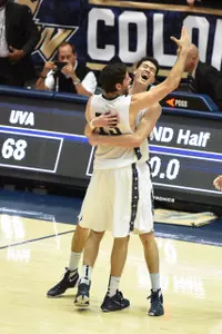 Patricio Garino and Yuta Watanabe celebrate the win