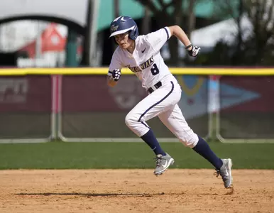 Freshman Morgan Rinehart hit her first collegiate home run en route to a six RBI day.