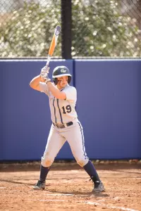 Senior Victoria Valos extended her on-base streak to 13 consecutive games on Sunday.
