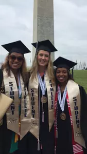 Women's basketball's Bria Bourgeois and Lauren Chase and volleyball's Landon Garvik.