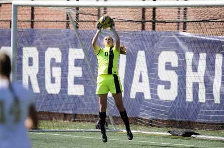 Miranda Horn leads the Colonials with 25 saves on the season.