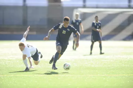 Sophomore Christian Lawal scored his first goal of the season on Friday against Robert Morris.