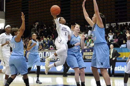 Lauren Chase notched her first double-double as a Colonial with 19 points and 10 assists.