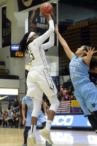 Senior Jonquel Jones posted a 19-point, 17-rebound double-double as the Colonials extended their win streak to seven in a 68-52 win over Rhode Island on Wednesday.