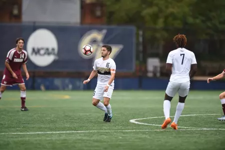 Men's soccer action shot